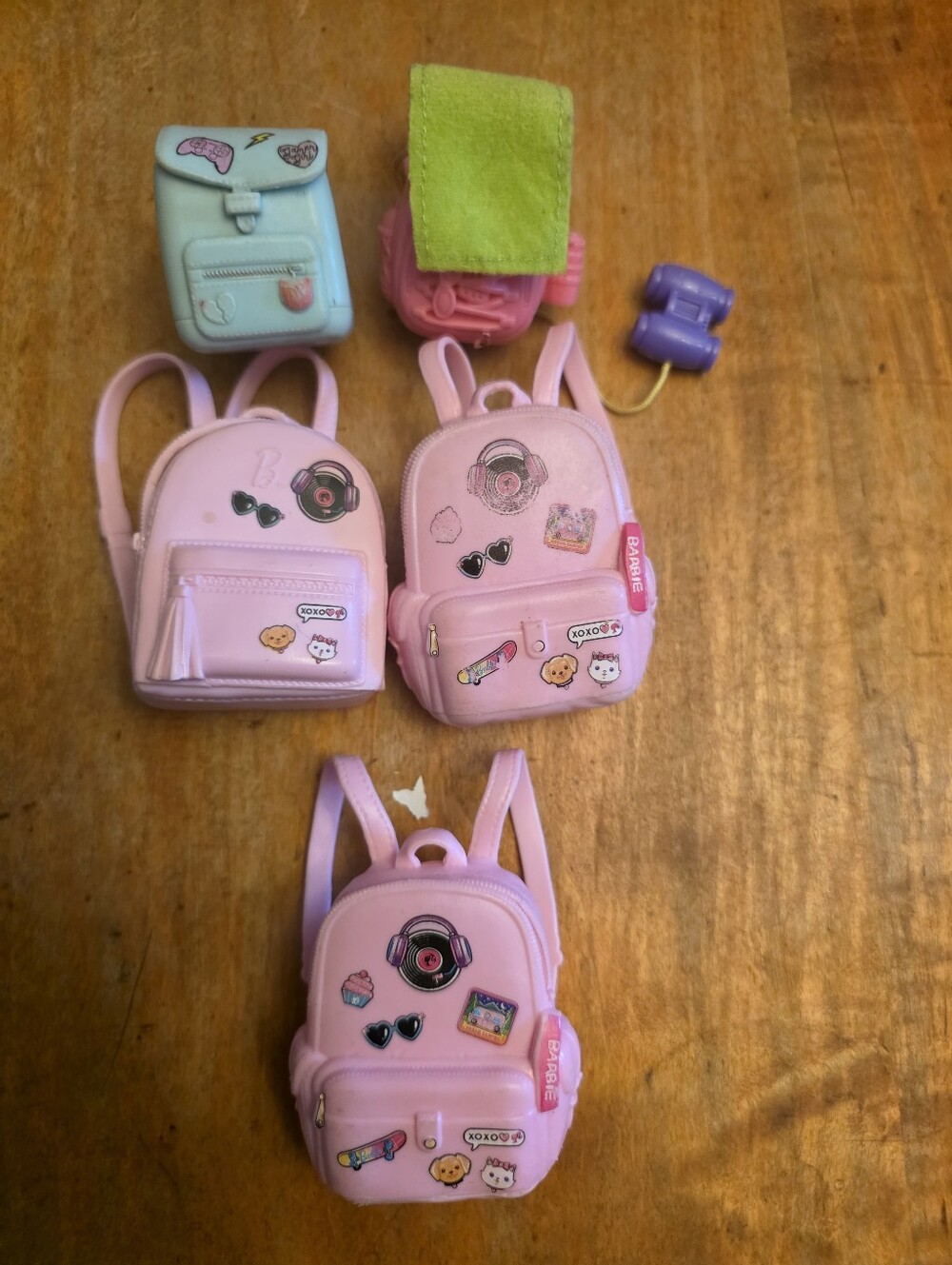 Barbie Holiday Pink Logo Backpack Fashionistas Mattel Bag Doll Accessory Lot X5